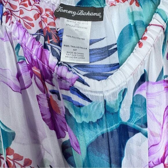 Tommy Bahama Tropical Print Sheer Swim Coverup - Size Small - Picture 3 of 6